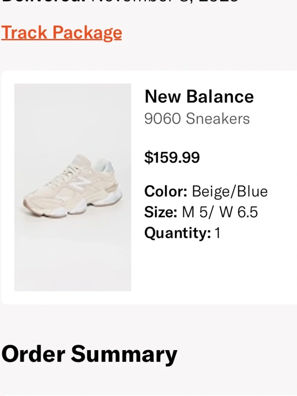 New Balance 9060 Beige Sneakers with Light Blue Accents